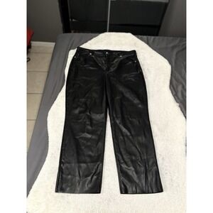 Express Modern Straight Super High Rise Faux Leather Pants Size 18R